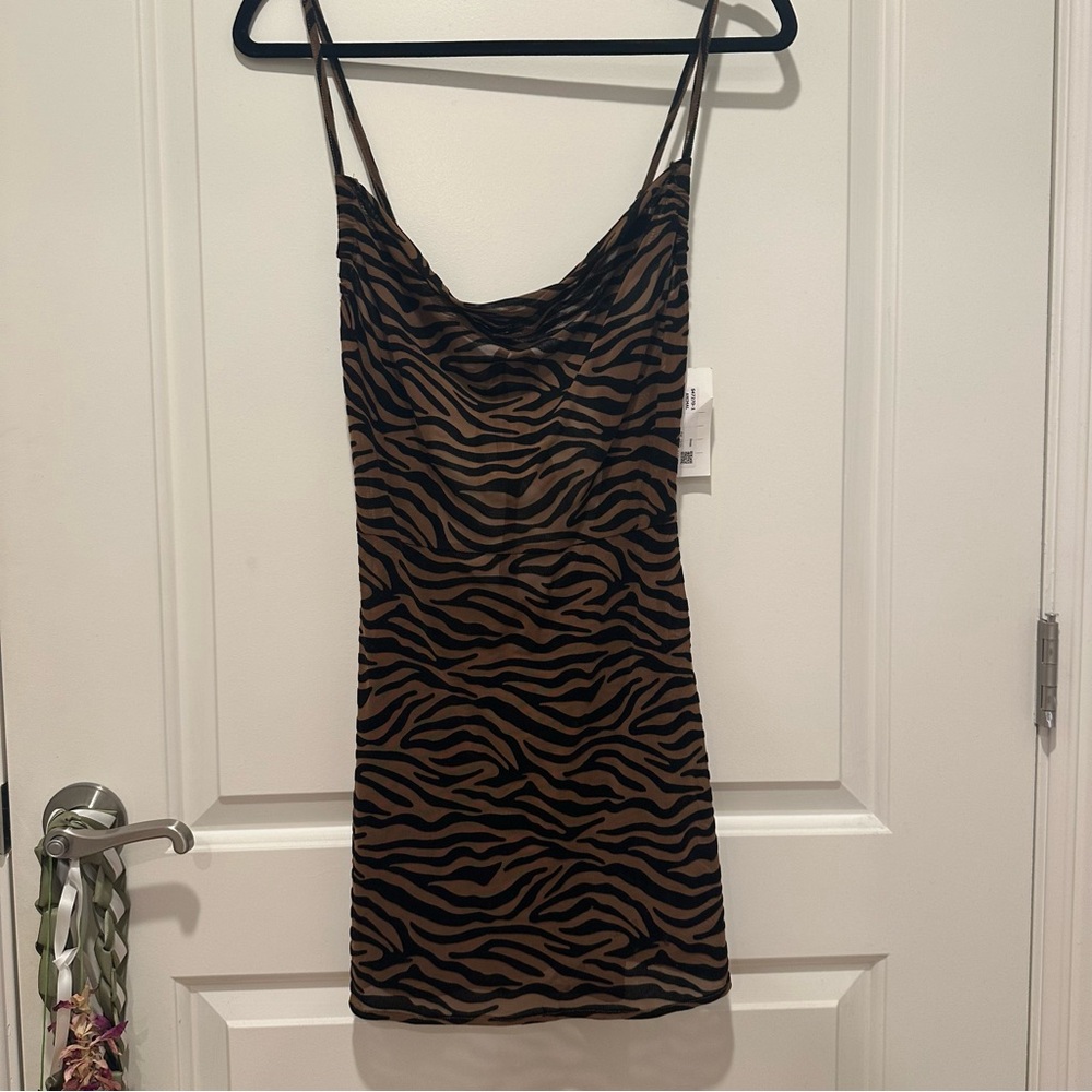 Sheer/mesh zebra dress